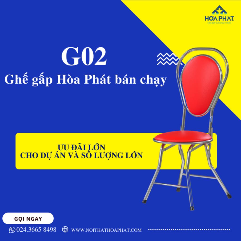 Thông số kỹ thuật ghế gấp khung thép G02