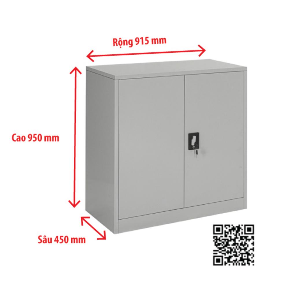 Ảnh chi tiết tay nắm chìm và ổ khóa tủ hồ sơ TU06 màu ghi