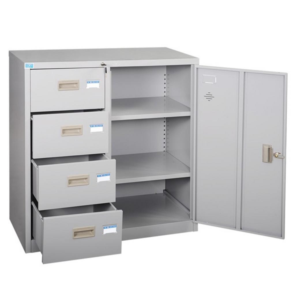 Bản vẽ kỹ thuật tủ tài liệu ghép TU88-4D với chiều kích và cấu trúc chi tiết