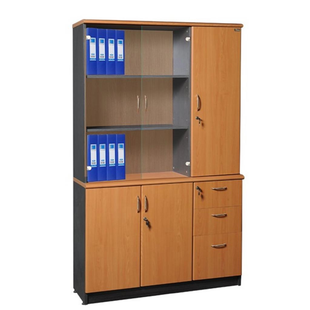 Cận cảnh chất liệu laminate và thiết kế ngăn kéo tủ tài liệu NT1960-3B3N