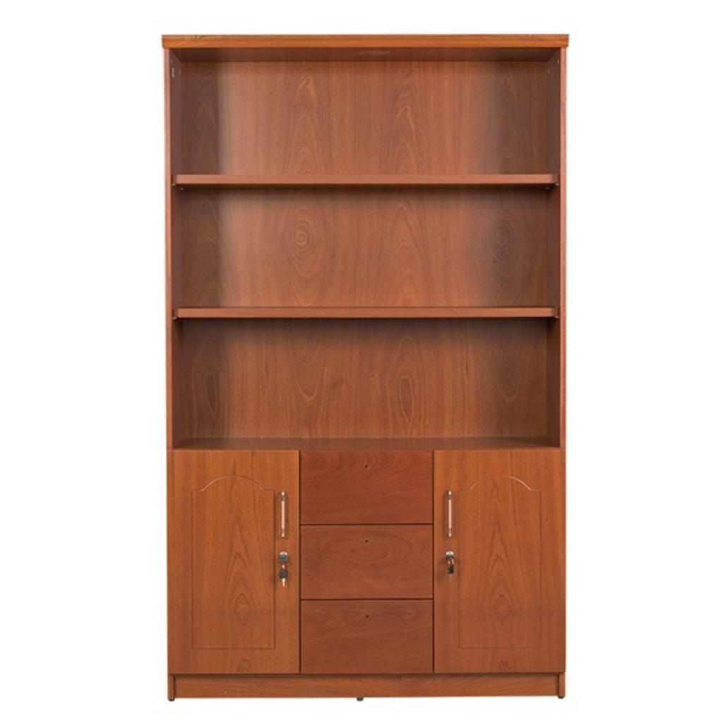 Chi tiết kỹ thuật tủ giám đốc DC1240VM9 bản vẽ kích thước và chất liệu gỗ veneer màu nâu