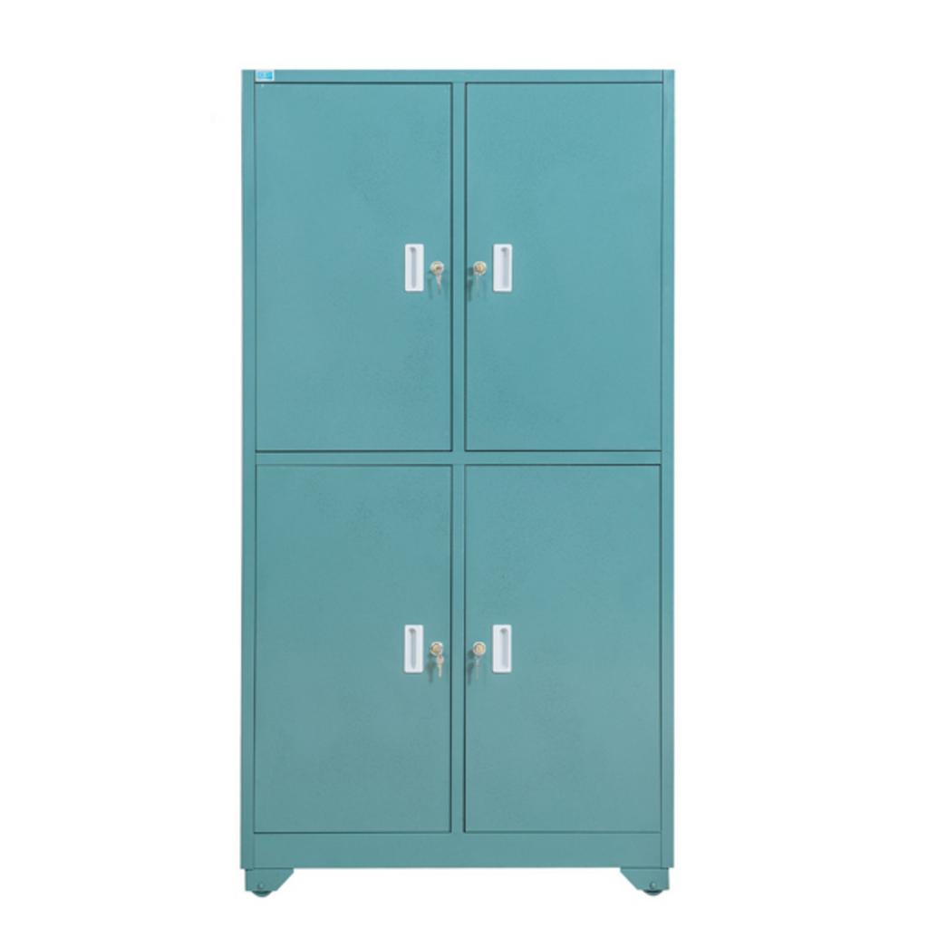 Chi tiết kỹ thuật tủ sắt TU09K4B màu xanh bộ đội hiển thị khoang và khóa chìa Việt Tiệp 498