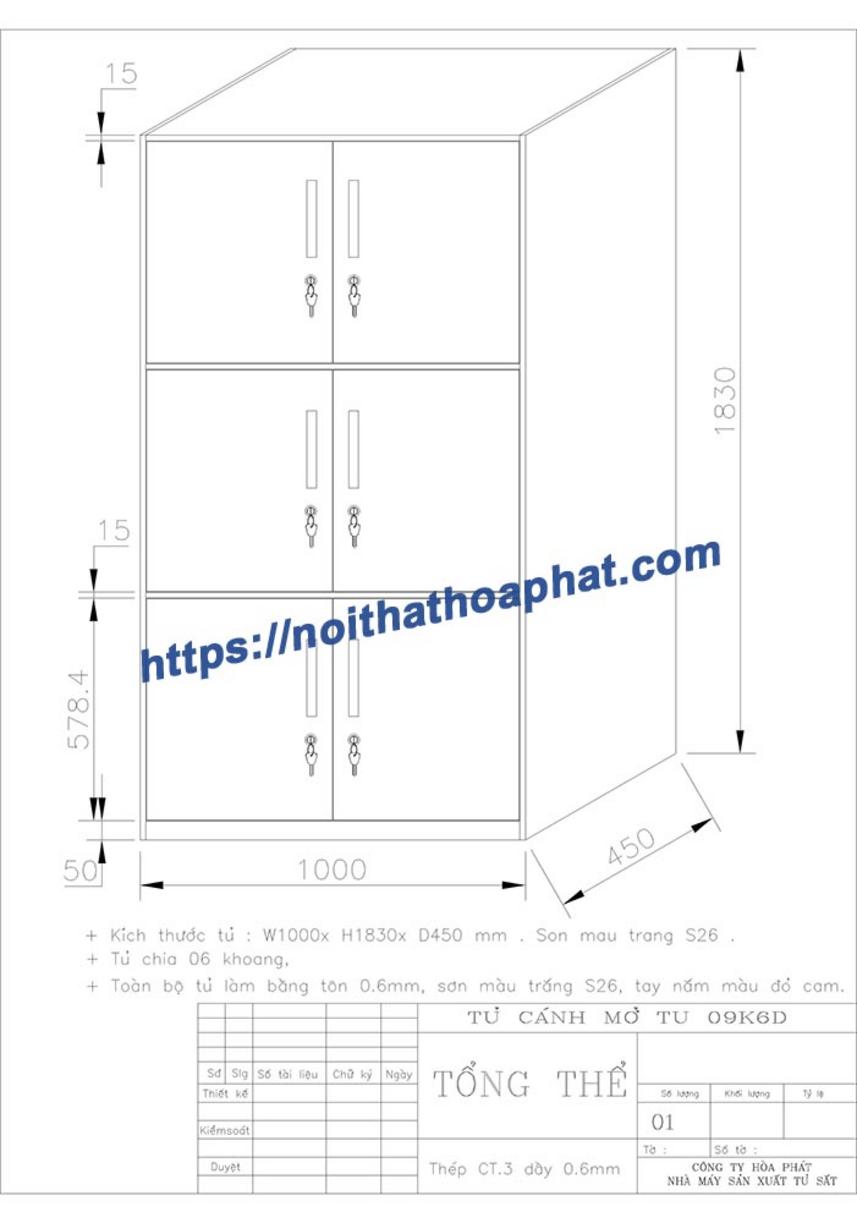 Ưu điểm nổi bật của Tủ hồ sơ TU09K6D