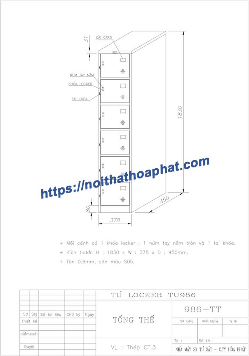 So sánh Tủ Locker 6 ngăn TU986 với sản phẩm cùng loại