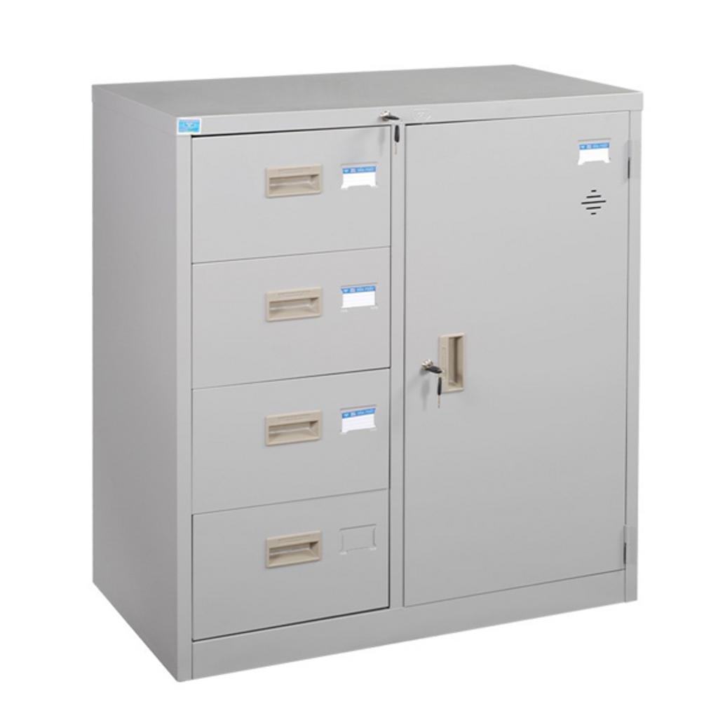 Hệ thống tủ tài liệu TU88-4D ghép nối thành dãy dài trong văn phòng hiện đại