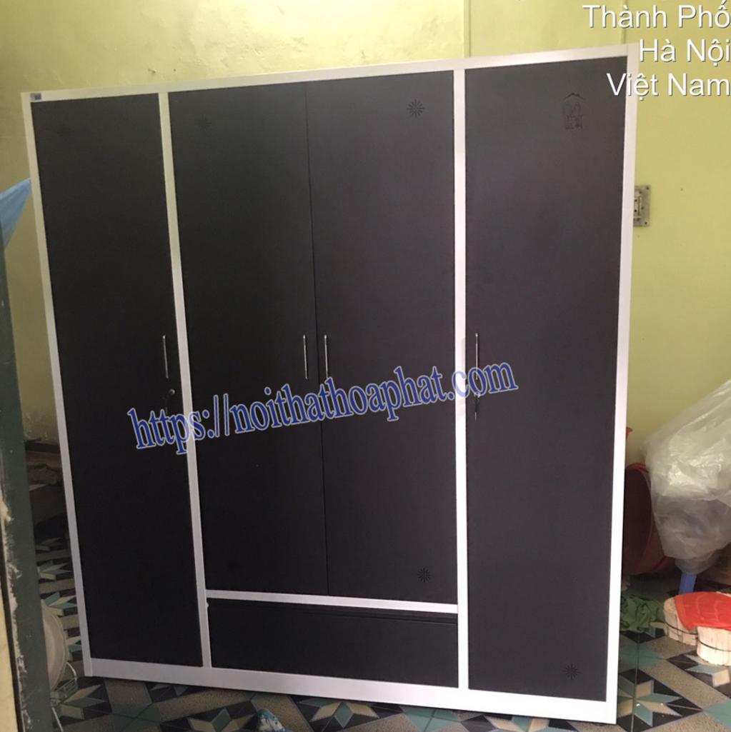 Hình ảnh so sánh tủ sắt TU15B3C4 với tủ gỗ và tủ nhựa trong cùng không gian phòng