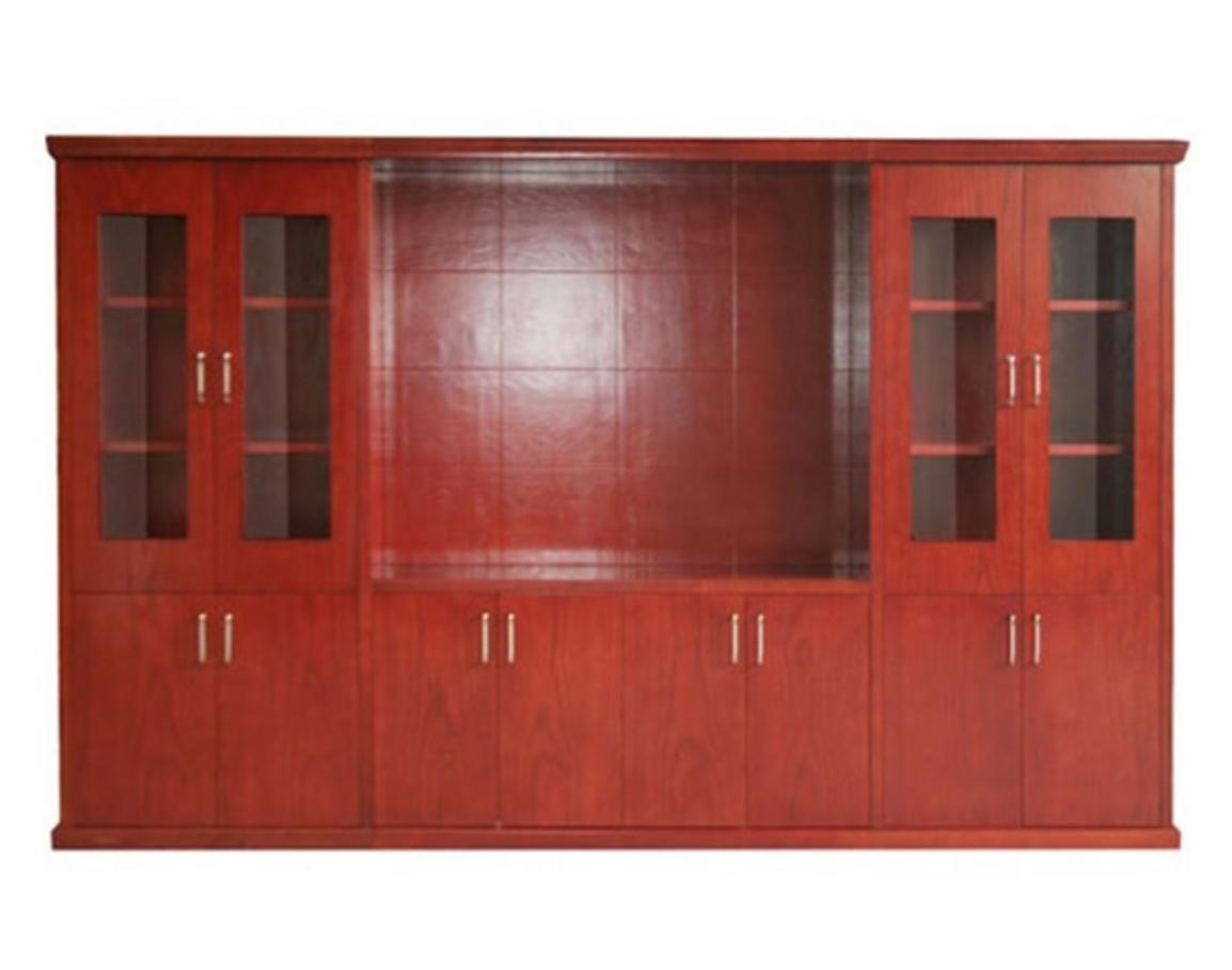 Tủ giám đốc DC3242VM8 bằng gỗ Veneer hiện đại trong phòng làm việc lãnh đạo kích thước lớn có 8 khoang ánh sáng tốt