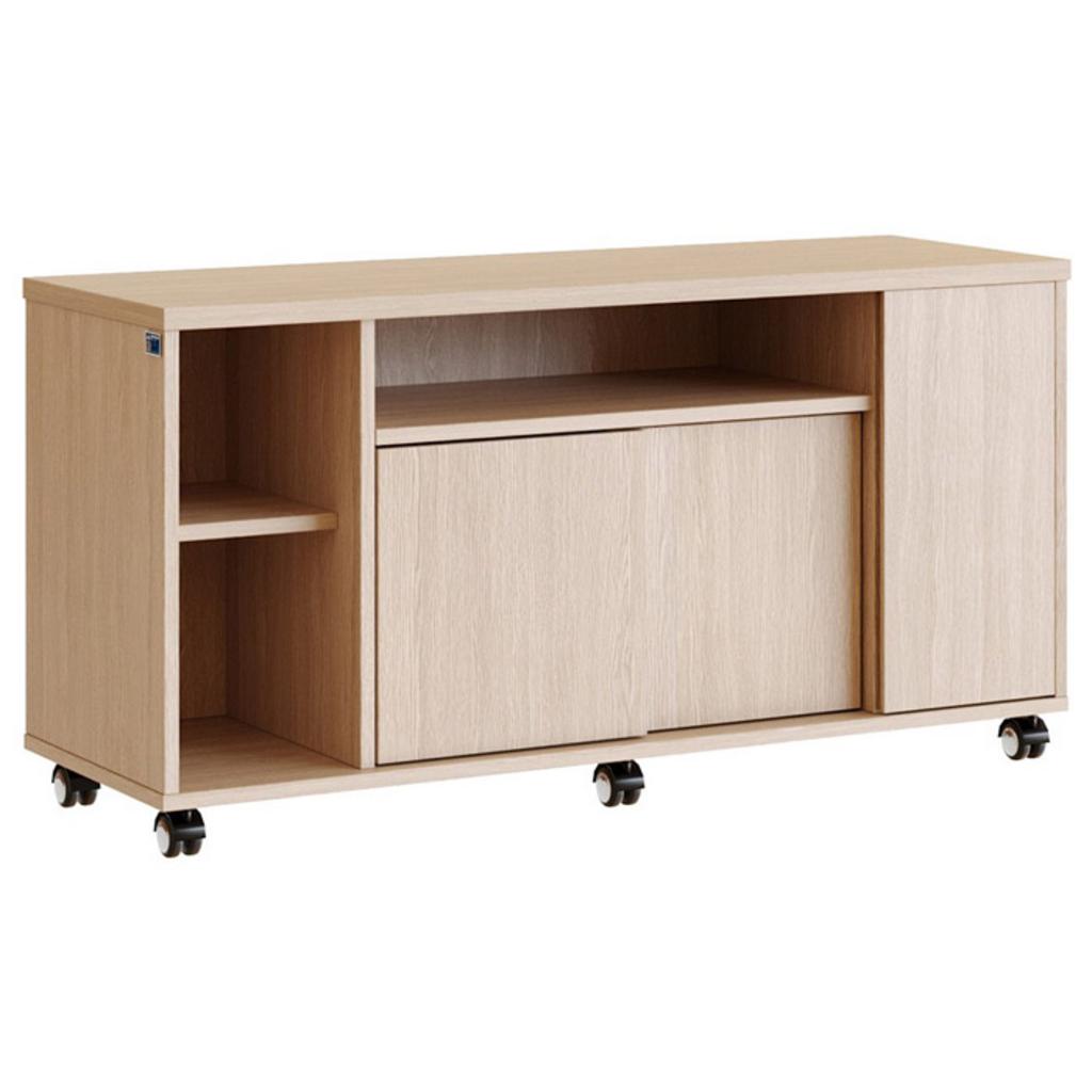 Tủ phụ di động HRTP01BX màu nâu có bánh xe đặt trong văn phòng hiện đại