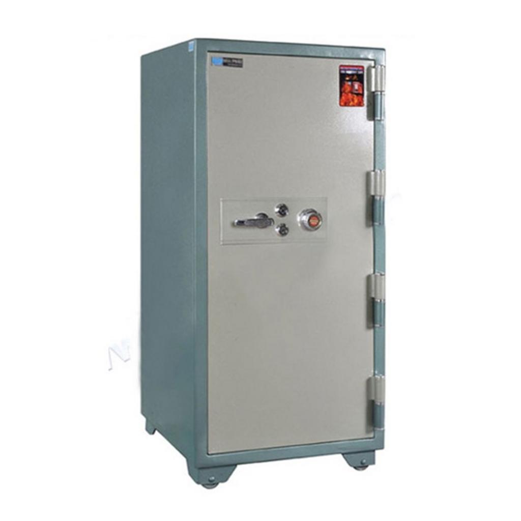 Két sắt thông minh SS400K2C1 kích thước lớn màu xanh bạc thiết kế đứng chắc chắn khóa điện tử và khóa chìa