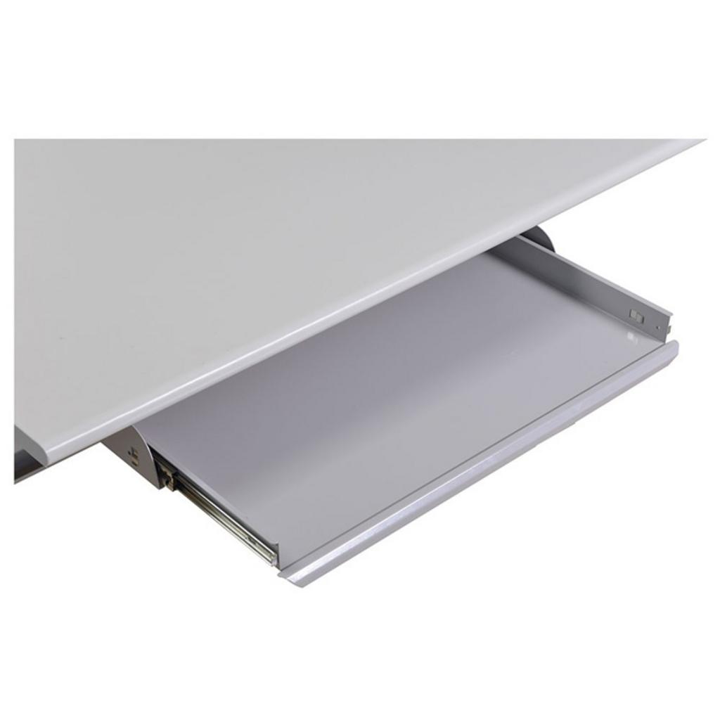 Khay bàn phím BF51 thiết kế thép sơn tĩnh điện màu ghi đặt dưới bàn làm việc môi trường văn phòng hiện đại