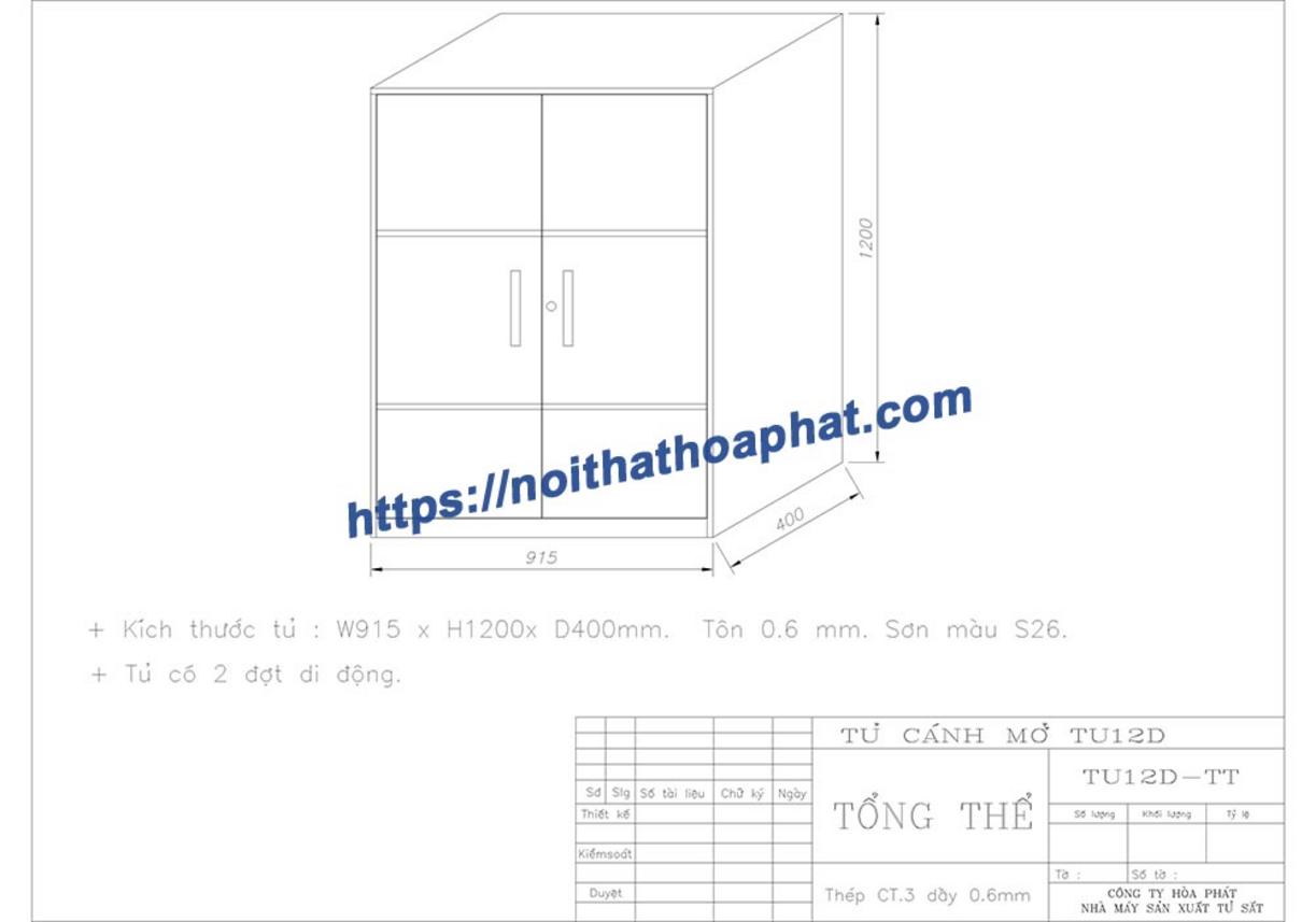 Chất liệu tủ hồ sơ TU12D