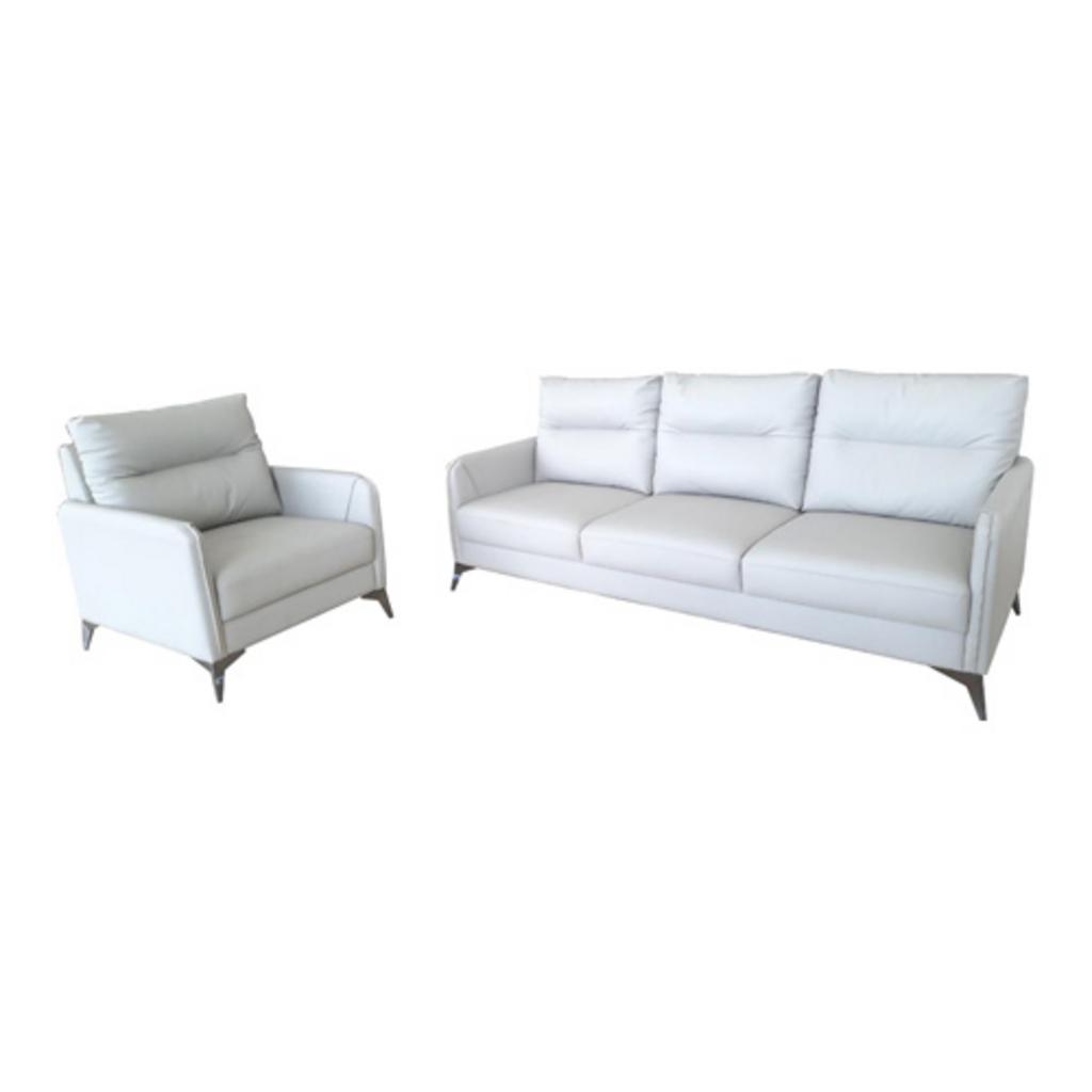 Sofa gia đình SF511 3 kích thước khác nhau chất liệu da thật và pvc màu sắc trắng xám nâu phòng khách hiện đại