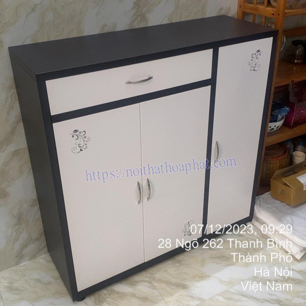 Bản vẽ kỹ thuật và kích thước tủ để giày TG04