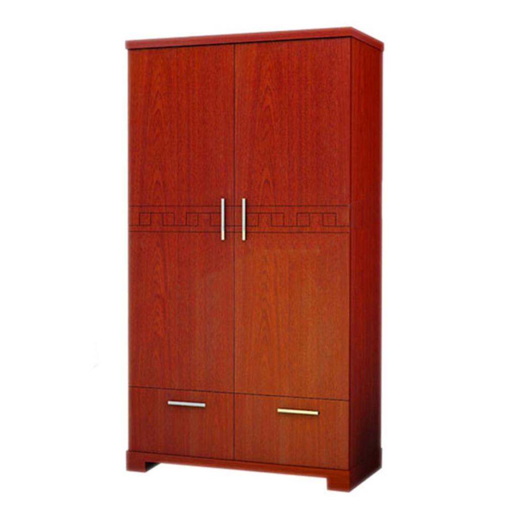 Tủ gỗ gia đình TA2B2N màu cánh gián thiết kế 2 buồng chất liệu gỗ công nghiệp sơn PU đặt trong phòng ngủ hiện đại