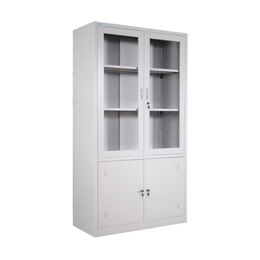 Tủ hồ sơ sắt TU09K3CK đặt trong văn phòng hiện đại sáng sủa nhiều tài liệu bên trong ánh sáng tự nhiên