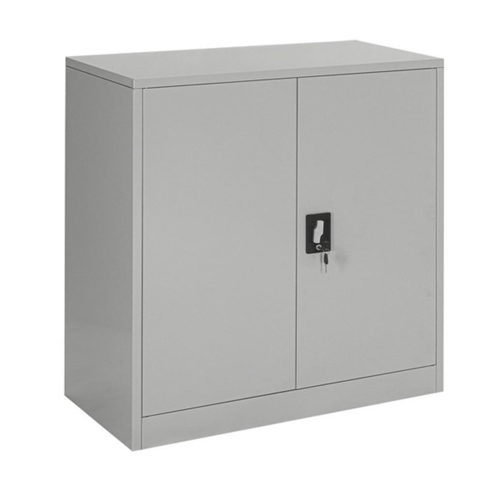 Tủ hồ sơ thấp TU06 thiết kế hiện đại màu ghi 2 cánh mở đợt di động phân ngăn bên trong