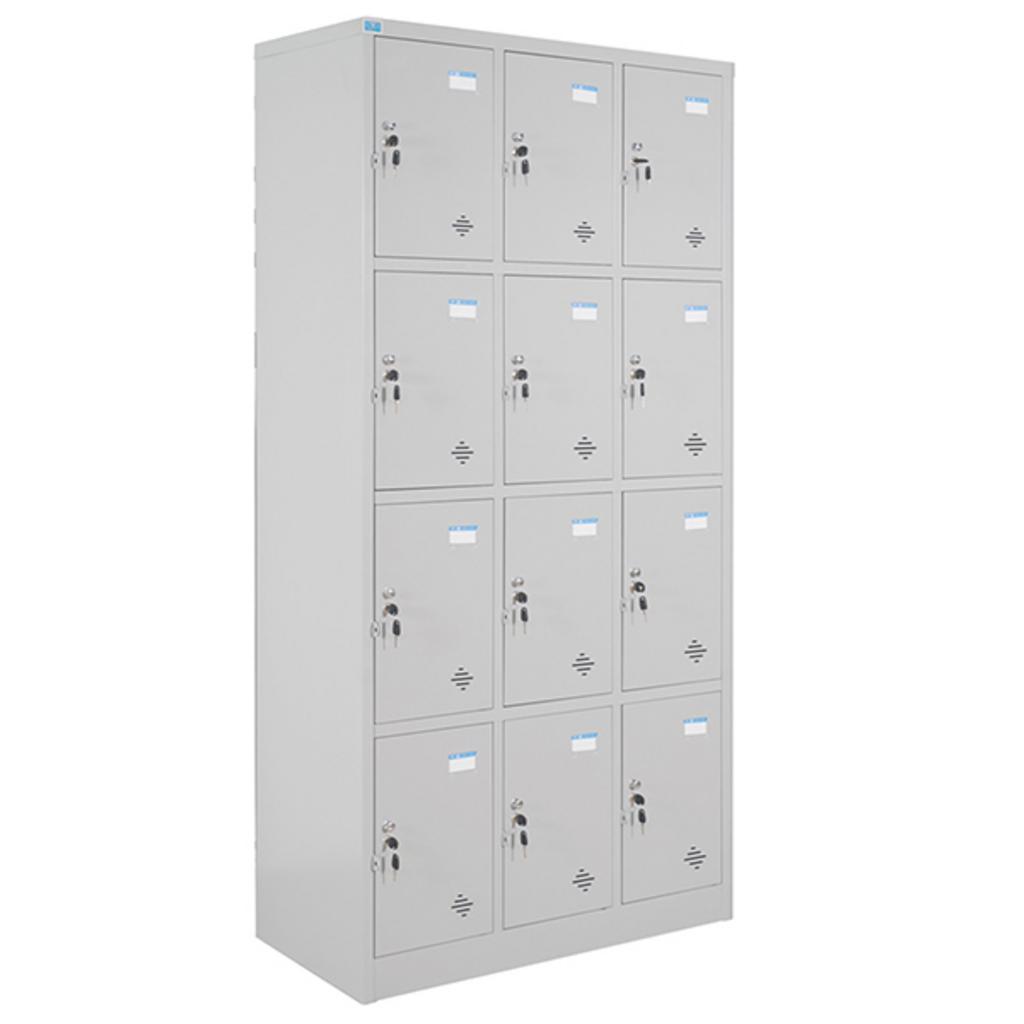Tủ locker 12 ngăn TU984-3KR trong không gian văn phòng hiện đại