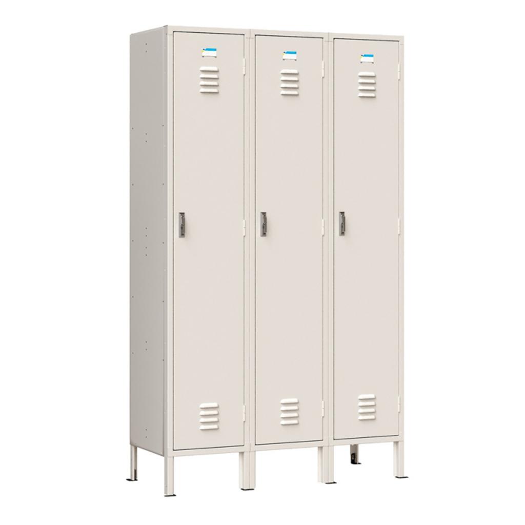 Tủ locker TU991-3K hiện đại 3 khoang màu trắng ngà trong văn phòng