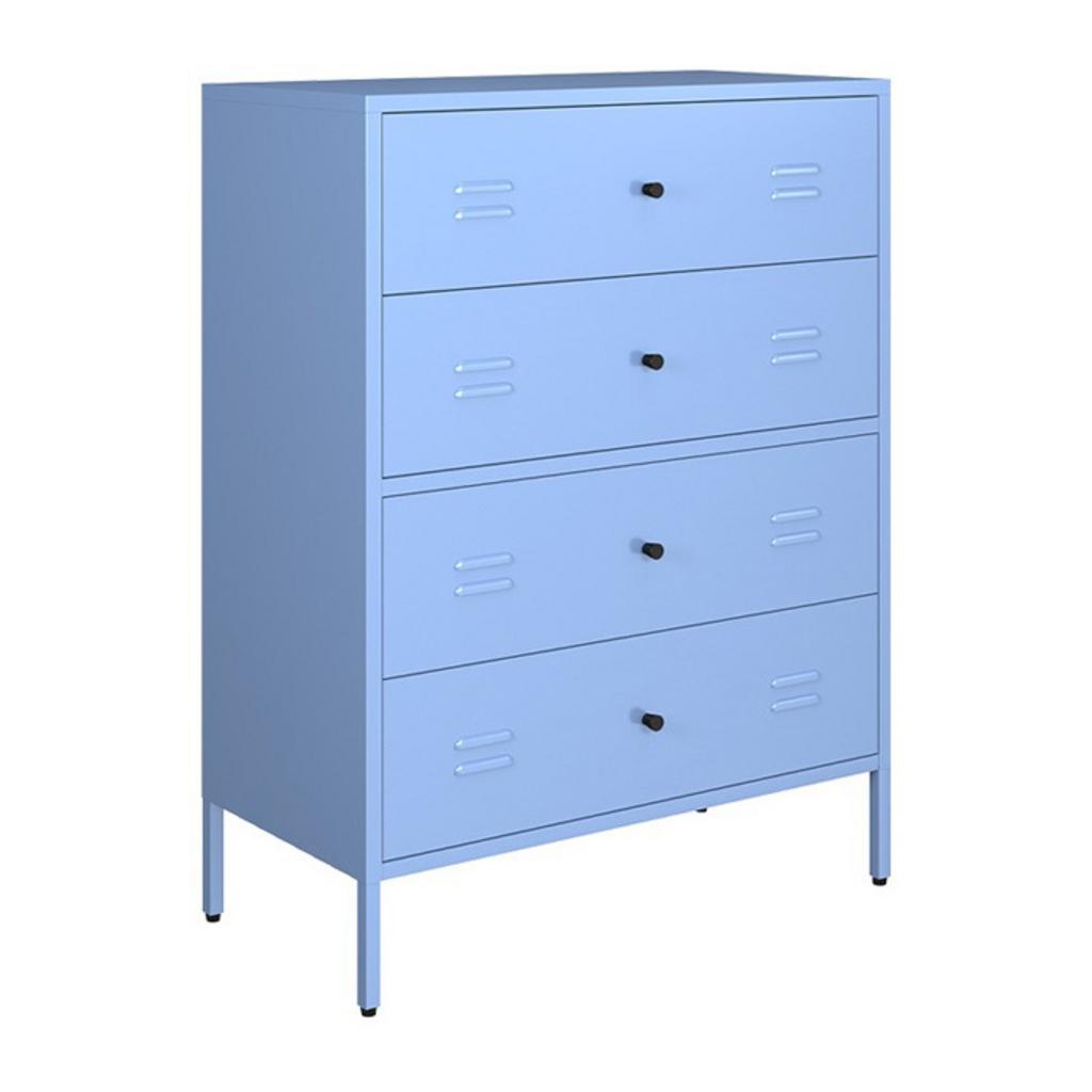 Tủ sắt gia dụng TGD04 với 4 ngăn kéo bằng sắt màu sắc trắng nhà bé mặt sơn tĩnh điện bóng mịn trong phòng khách gia đình hiện đại