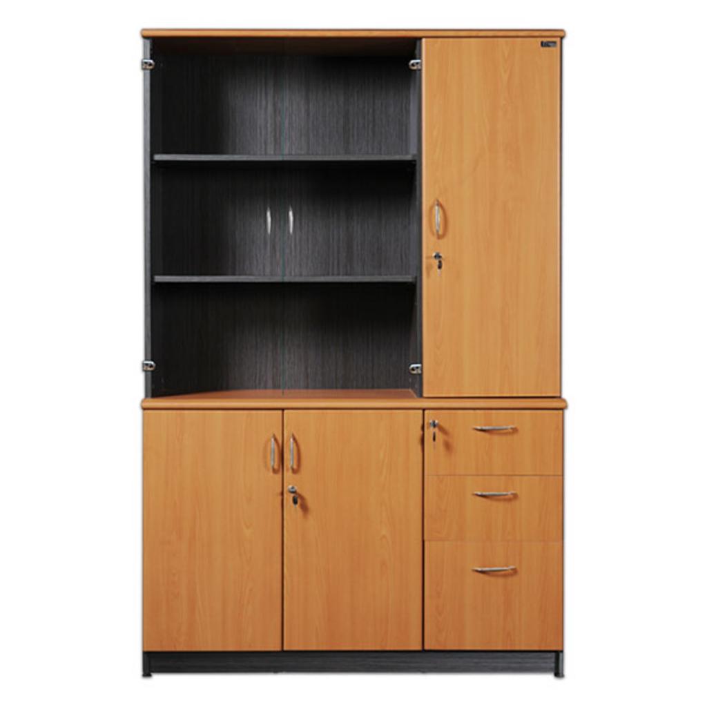 Tủ tài liệu gỗ công nghiệp NT1960-3B3N trong môi trường văn phòng hiện đại