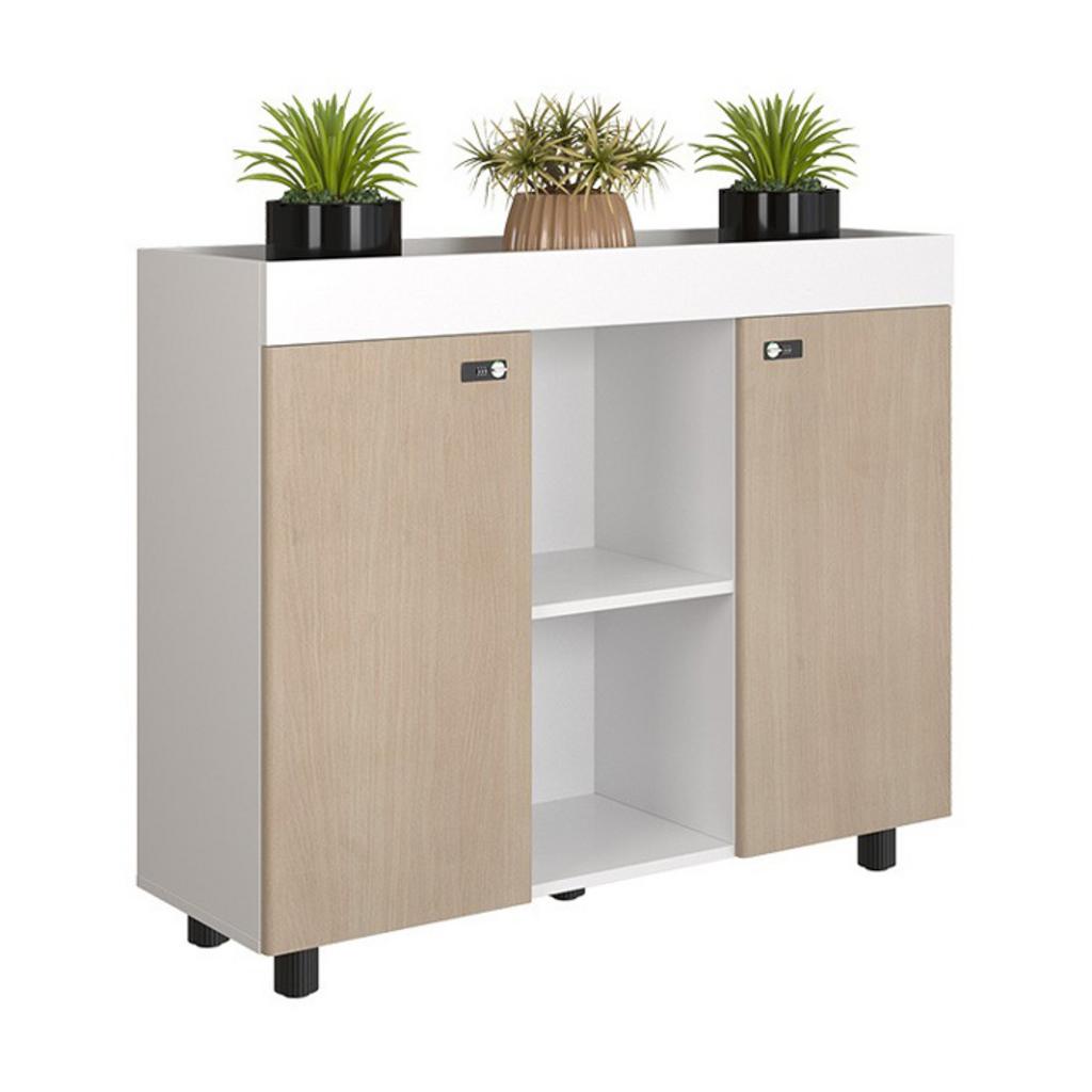 Tủ tài liệu Hòa Phát NTV1000-3T2 với thiết kế hiện đại màu chế laminate và melamine backdrop văn phòng