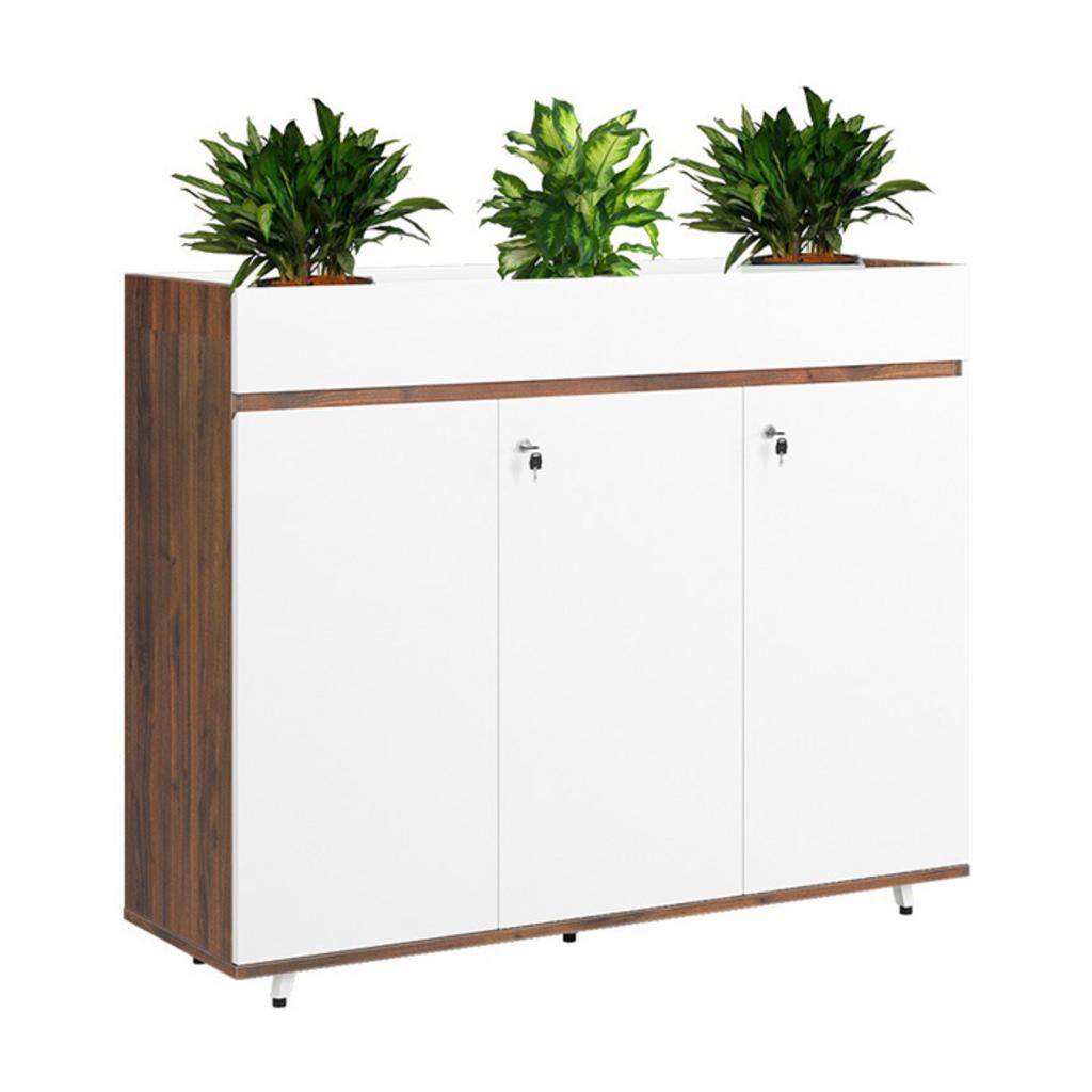 Tủ tài liệu LUX1000-3T2 màu trắng trong văn phòng hiện đại với hồ sơ được xếp ngăn nắp