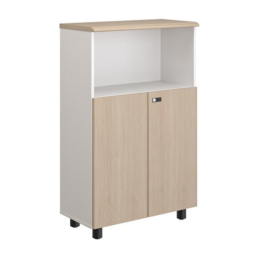 Tủ tài liệu văn phòng hiện đại với 2 khoang màu sắc Laminate Melamine chân tủ ABS