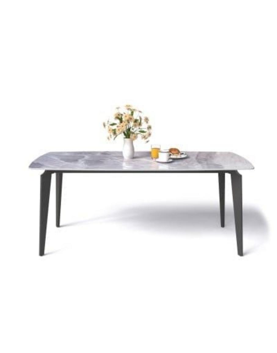 Hình ảnh mô tả chất liệu đá ceramic với các đặc tính như chống trầy, chịu nhiệt cùng cấu trúc chân sắt thanh cài bút.