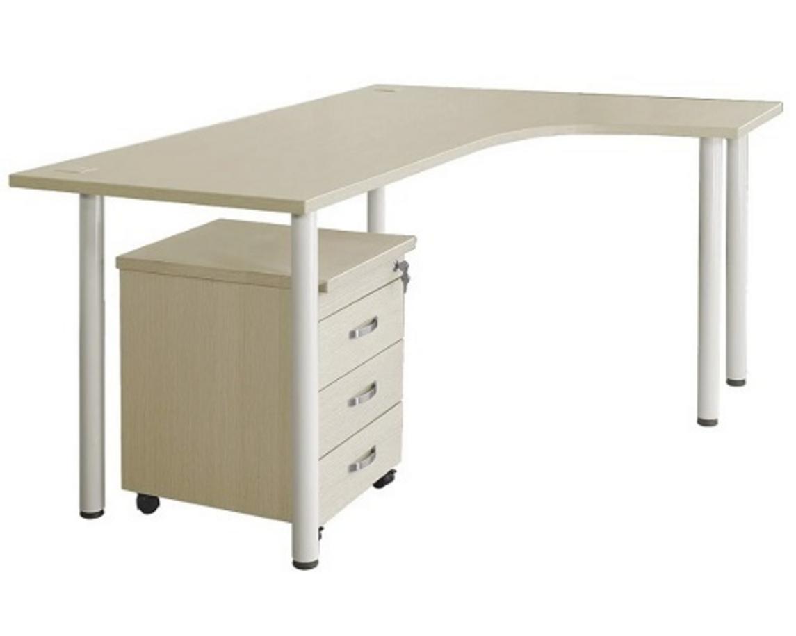 Hộc sắt 3 ngăn kéo liền bàn với ổ khóa giúp bảo vệ tài liệu