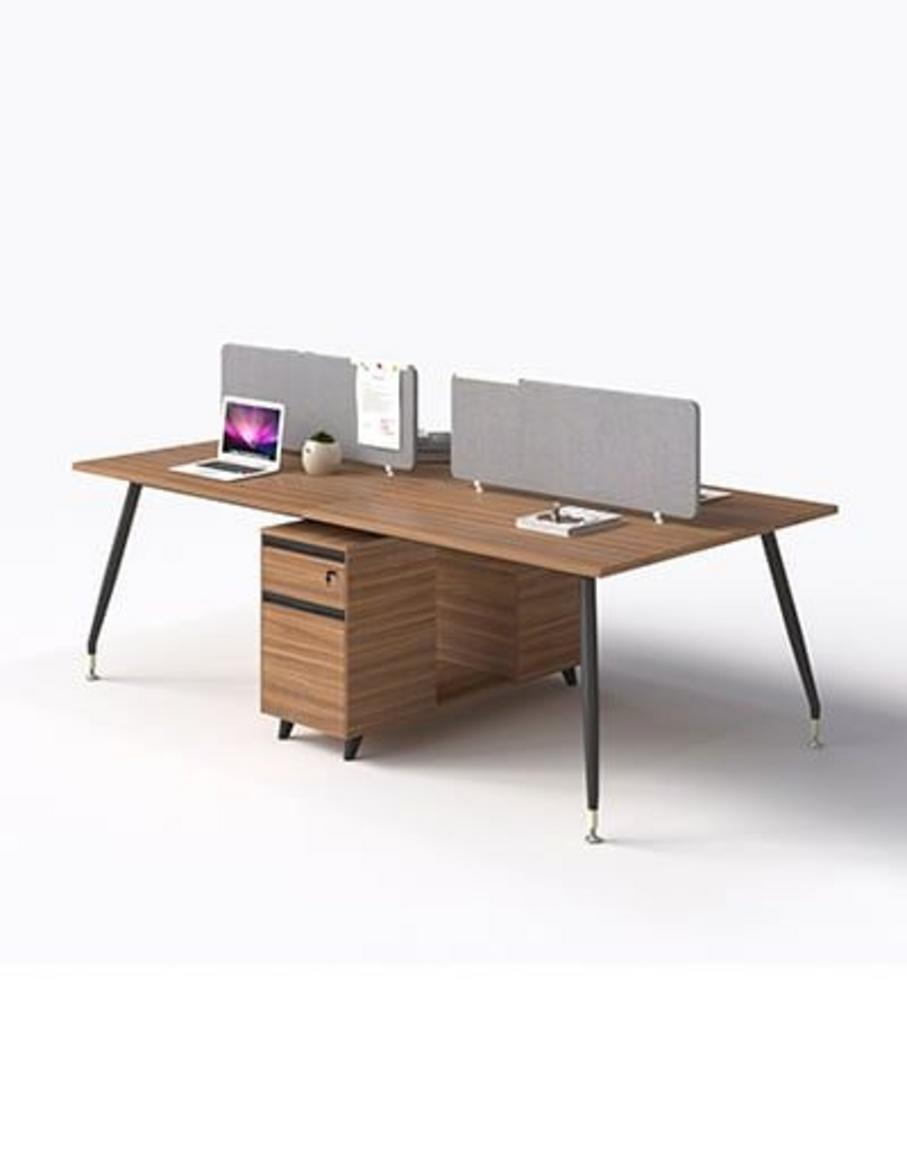 Bàn 1908B12-4H showing Melamine wood and steel legs