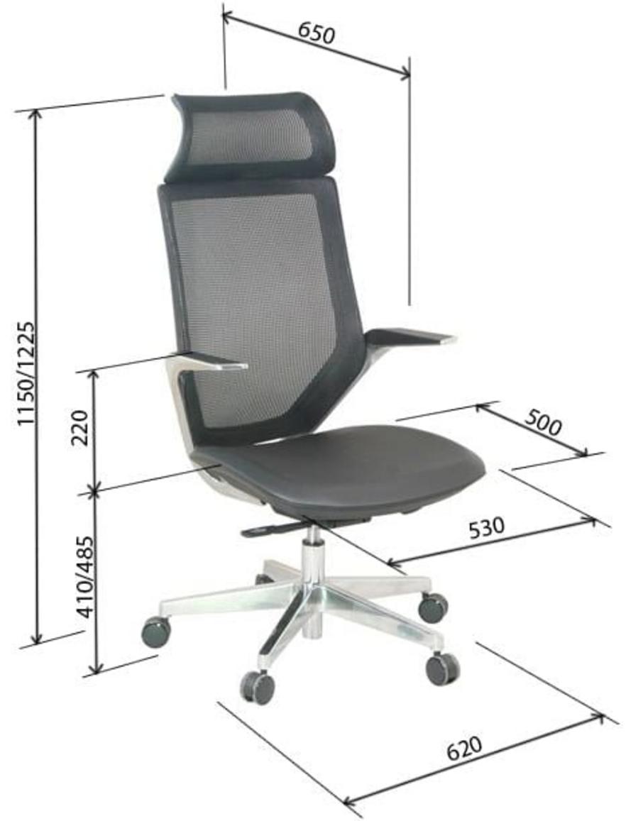 Bánh xe nhựa PU D60 giúp di chuyển êm ái và bảo vệ sàn khi sử dụng Ghế xoay GX206B-L