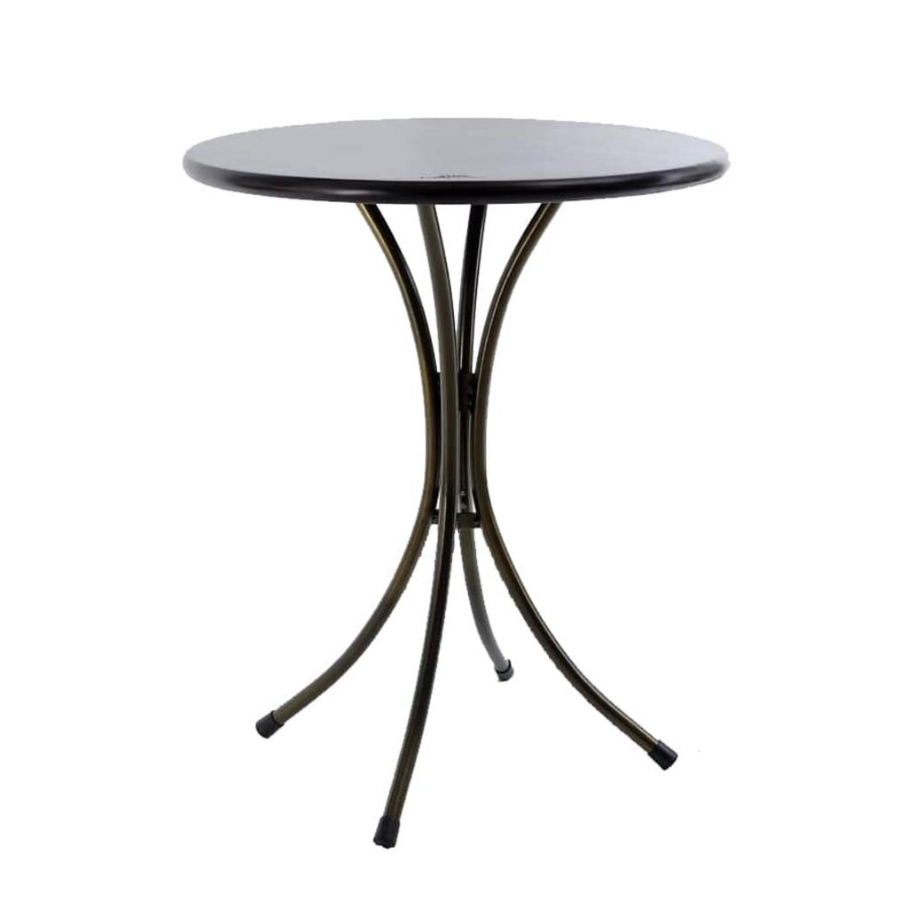 Hình ảnh tổng quan rõ nét của Bàn Fansipan Kite 02, thể hiện mặt bàn gỗ Acacia tự nhiên và khung sắt đen bóng sơn tĩnh điện.