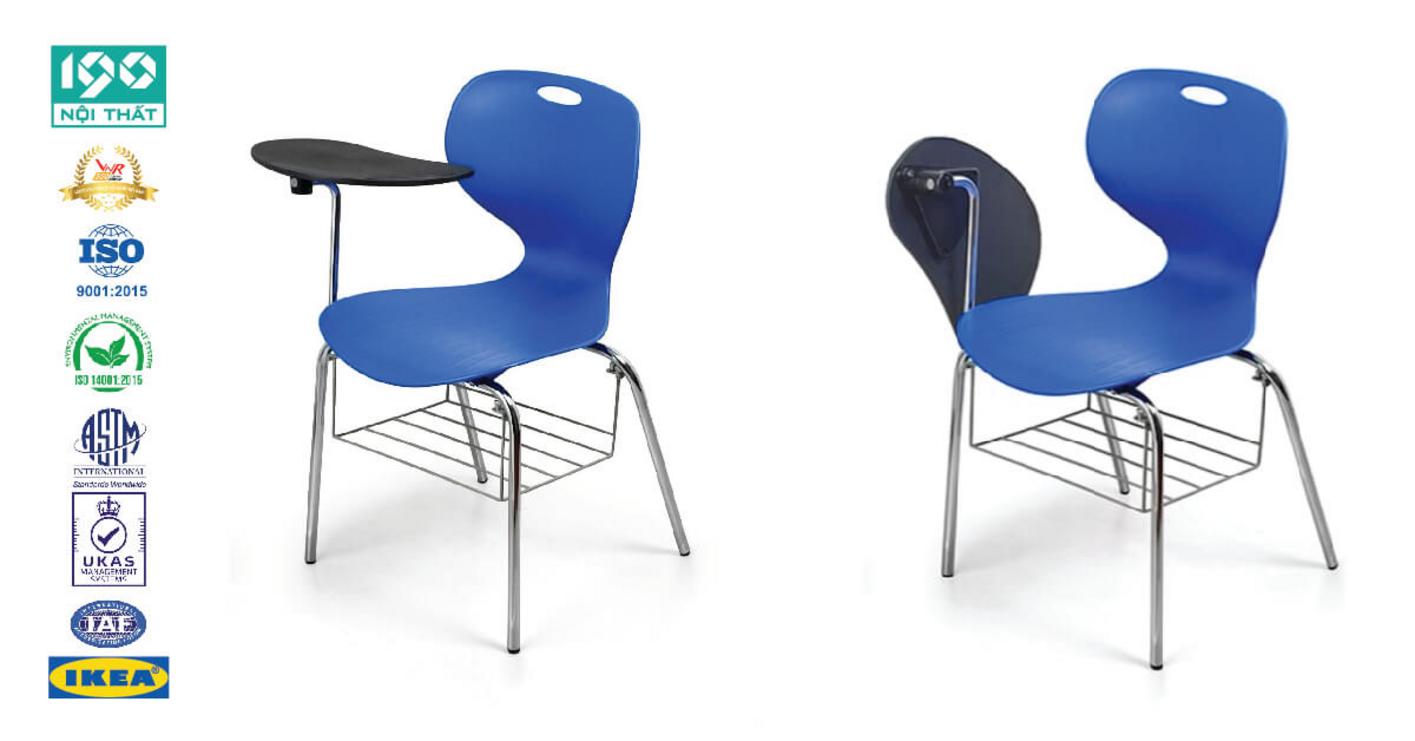 Bàn viết bằng nhựa nguyên khối thuận tiện cho việc học tập và làm việc.