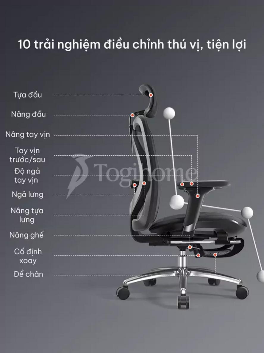 Bánh xe PU viền xám linh hoạt, di chuyển êm và không gây ồn.