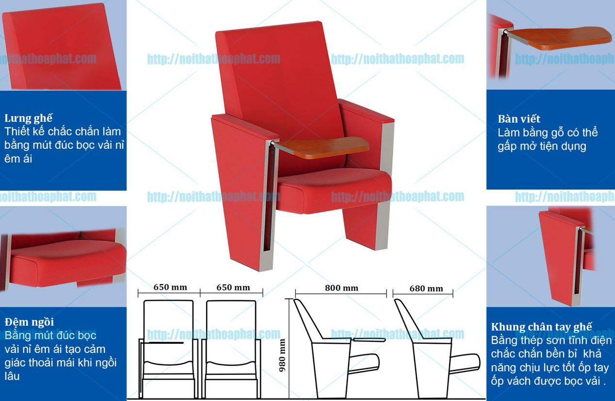 Chính sách bảo hành 12 tháng uy tín giúp khách hàng yên tâm sử dụng Ghế hội trường DP K611.