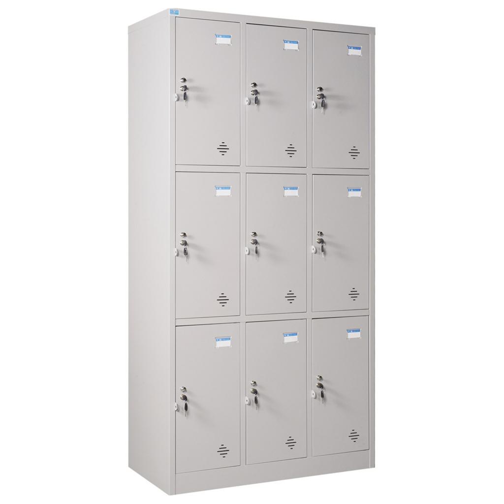 Khóa locker liền tay nắm và tai khóa móc — dễ dùng, an toàn cho đồ cá nhân.