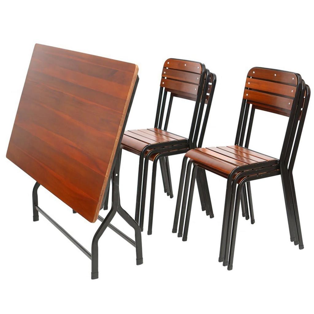 Bộ bàn ghế Fansipan quán ăn mini 01 (1 bàn 4 ghế)