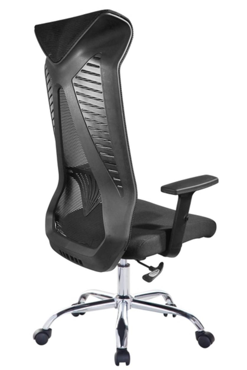 Khung nhựa bọc lưới thoáng khí giúp giữ mát và giảm mỏi lưng khi ngồi lâu.