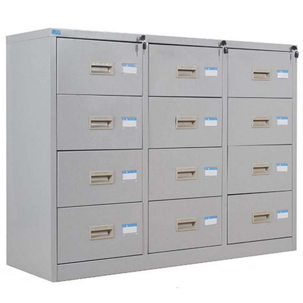 Chân cao su chống trượt giúp tủ đứng vững, bảo vệ sàn nhà.