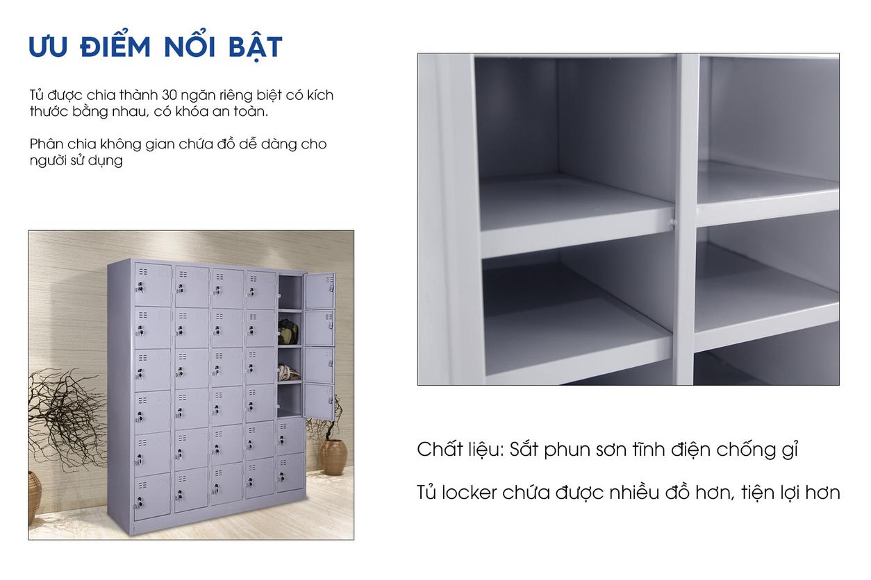 Chân đế cao su giúp giữ tủ ổn định và bảo vệ sàn nhà khỏi trầy xước.