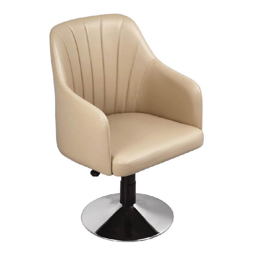 Chân đế tròn phủ mạ inox của Ghế xoay GX2319B tạo sự chắc chắn và sang trọng.