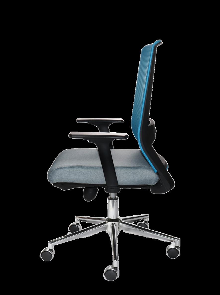 Chân ghế vững chắc, bánh xe lăn êm phù hợp mọi mặt sàn.