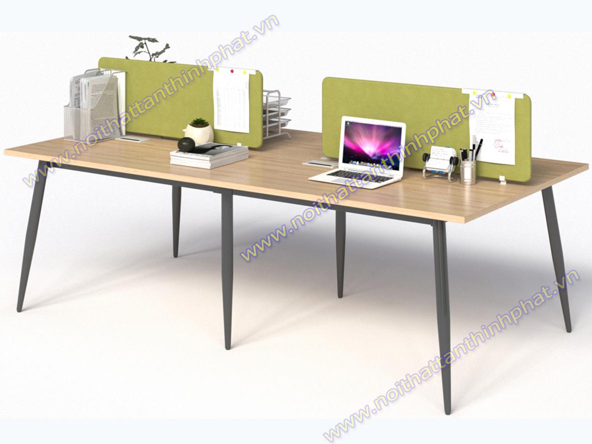 Ảnh cận cảnh chân thép ống côn Ø50 tóp của bàn, thể hiện sự chắc chắn và thiết kế tinh tế.