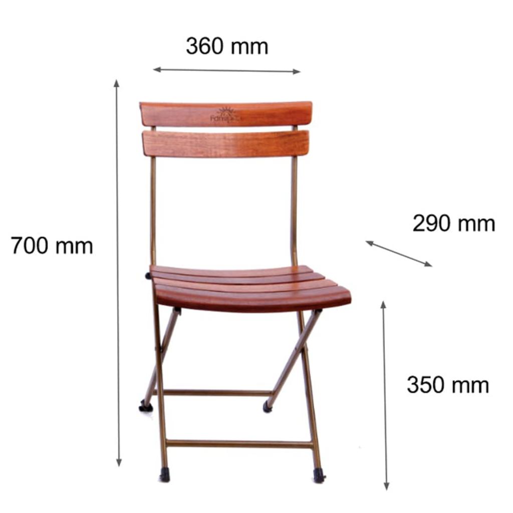 Hình ảnh khung sắt dày bền chắc của bộ bàn ghế Fansipan Patio mini, thể hiện sự chắc chắn và khả năng chống chịu thời tiết.