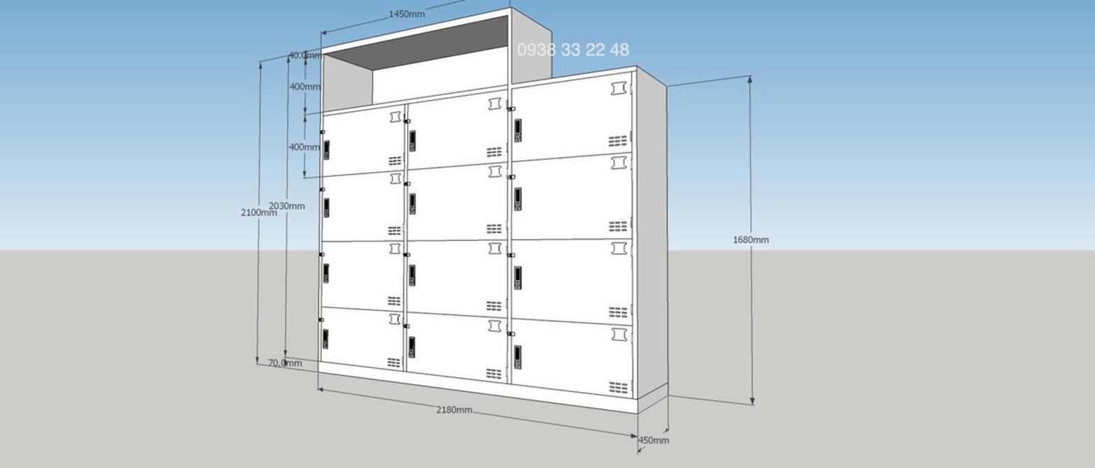 Bề mặt sắt sơn tĩnh điện dày dặn, chống gỉ sét hiệu quả, bảo vệ tối ưu cho tủ locker.