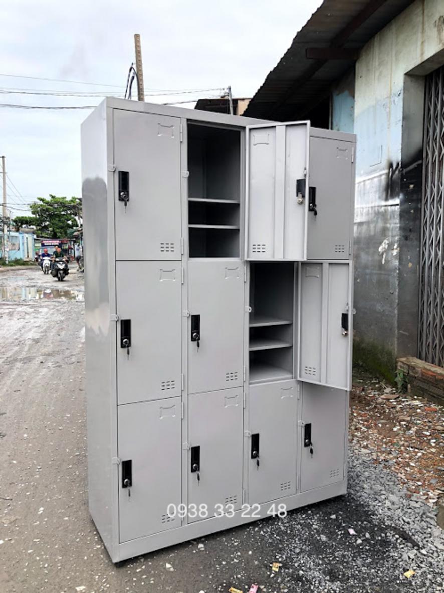 Chi tiết chất liệu thép dày 0.5-0.7mm của tủ locker, đảm bảo độ bền vượt trội.