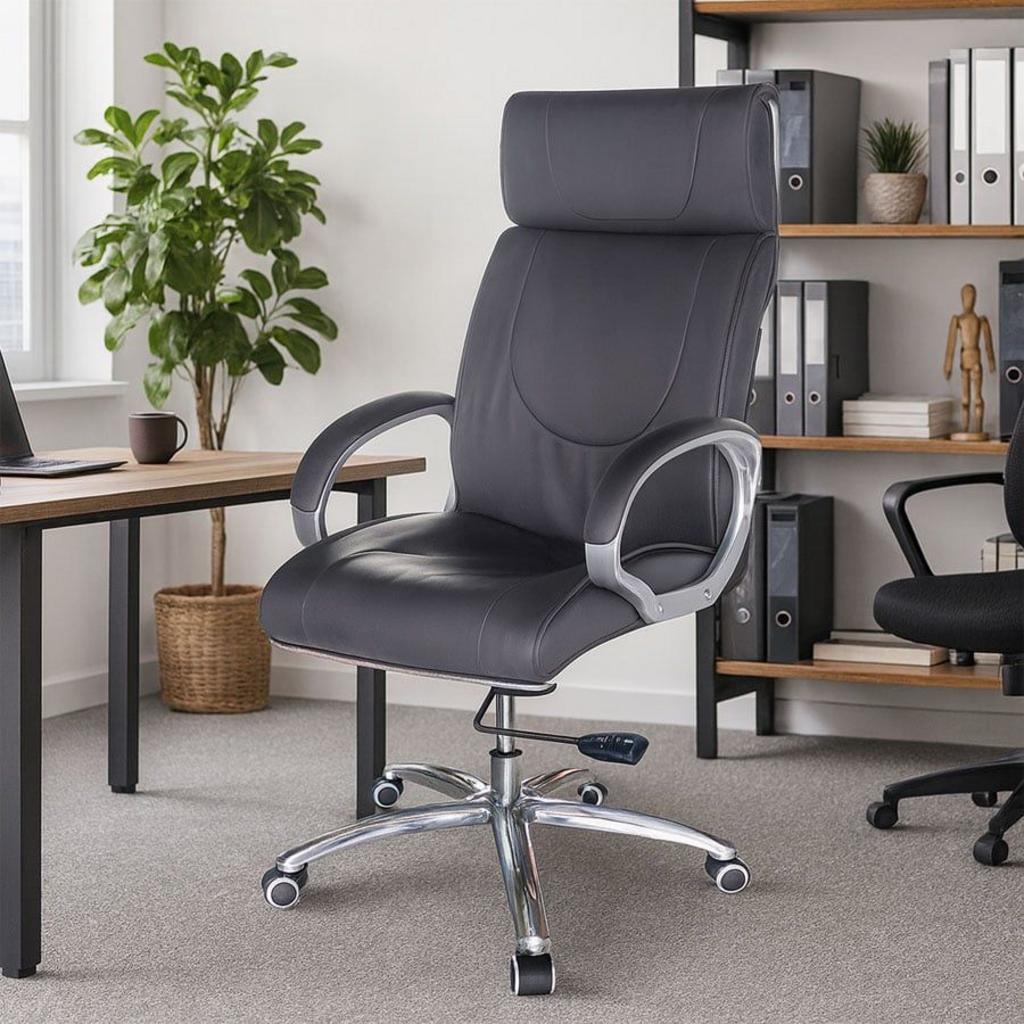 Piston khí nén mạ chrome bền bỉ giúp điều chỉnh ghế linh hoạt.