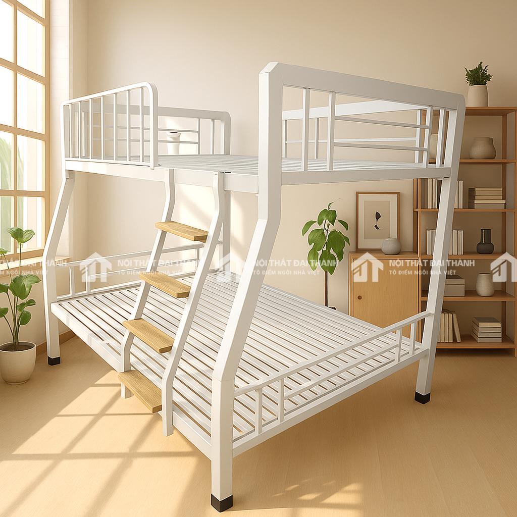 Dễ dàng tháo lắp giúp vận chuyển thuận tiện cho giường sắt 2 tầng.