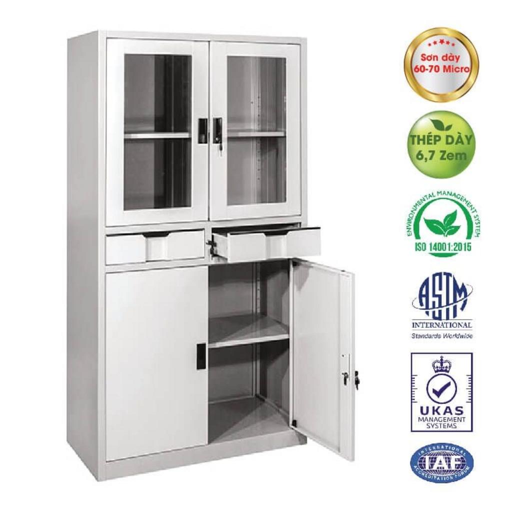 Ảnh cận cảnh bề mặt thép sơn tĩnh điện cao cấp bảo vệ tủ khỏi gỉ sét.