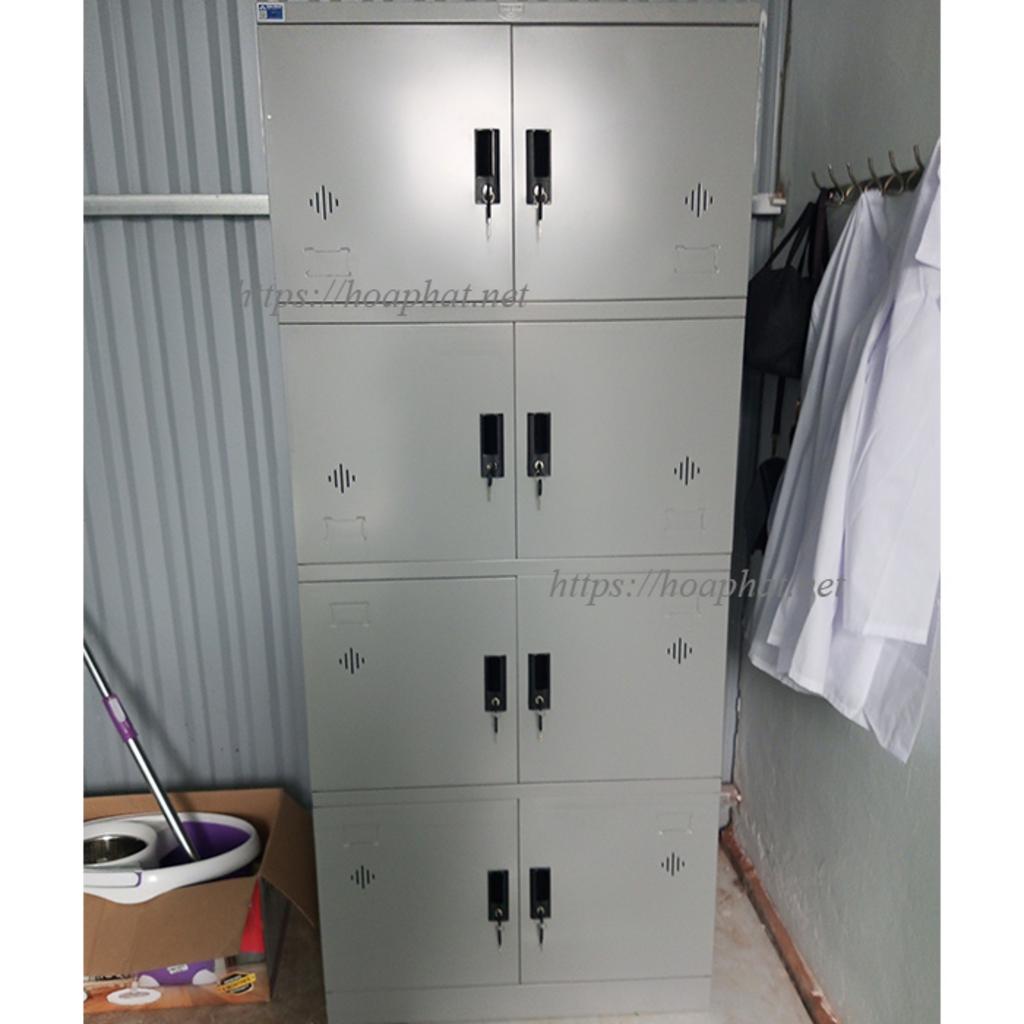 Tay nắm âm và khóa riêng từng ngăn — bảo mật cho đồ cá nhân.